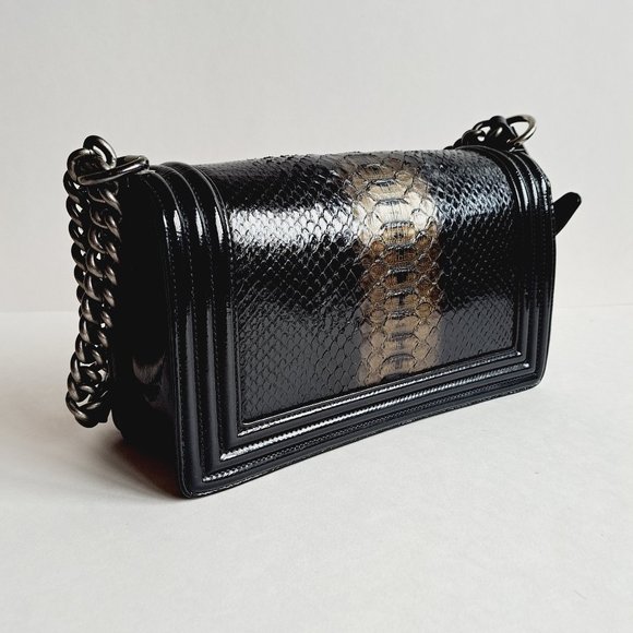 Chanel Black Python Medium Boy Flap Bag - Picture 5 of 16
